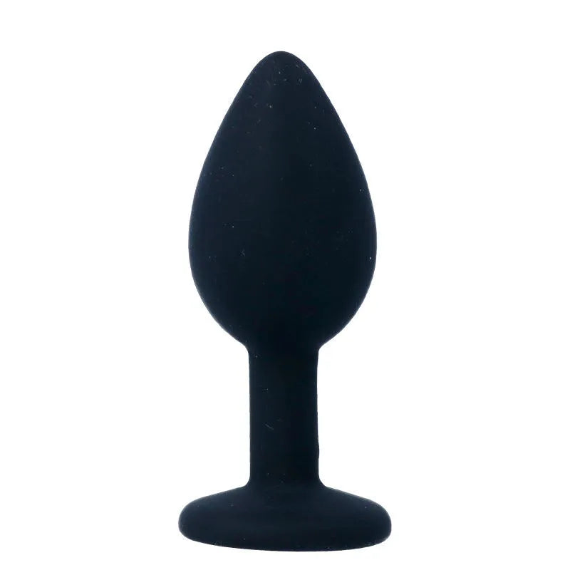 Plug anal élégant silicone médical pointe conique Cristal diamant Noir intimité discrétion