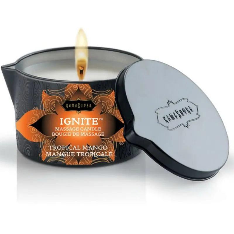 Bougie de massage Kamasutra Ignite mangue tropicale huile de massage intime sensualité bien-être