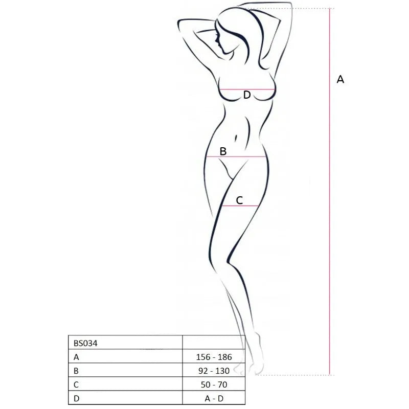PASSION - FEMME BS034 BODYSTOCKING BLANC