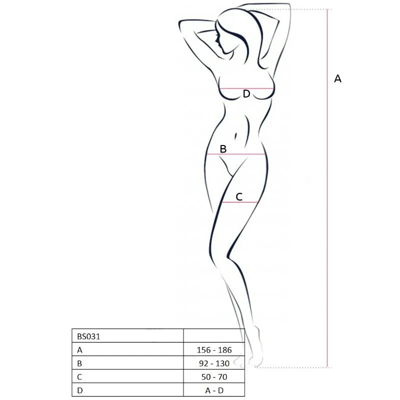 PASSION - FEMME BS031 BODYSTOCKING ROUGE