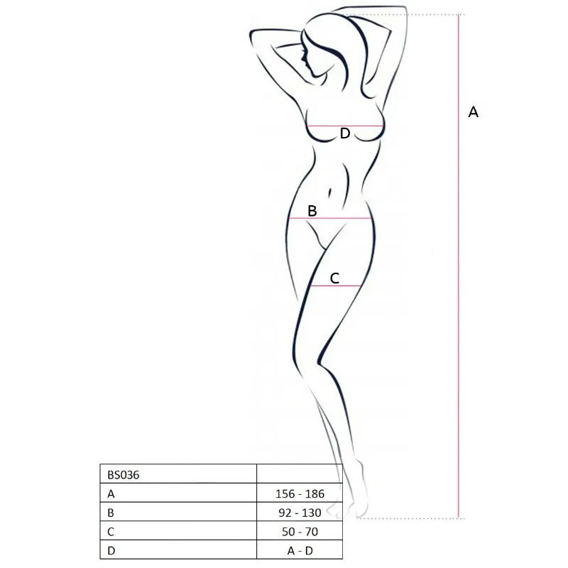 PASSION - FEMME BS036 BODYSTOCKING BLANC