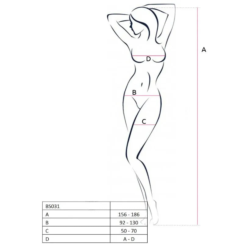 PASSION - FEMME BS031 BODYSTOCKING NOIR