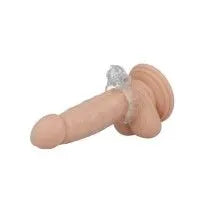 Anneau vibrant transparent en TPR avec stimulateur clitoridien en forme de lapin, flexible et adaptable, interrupteur inté...