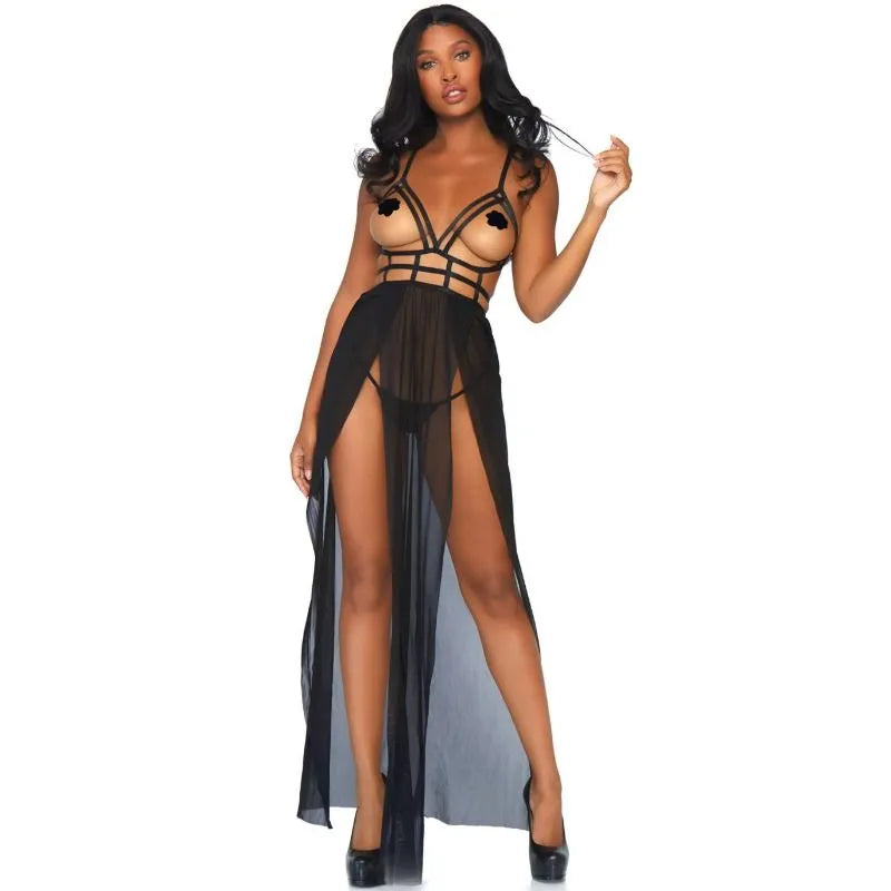 LEG AVENUE - ROBE MAXI CAGE ET STRING