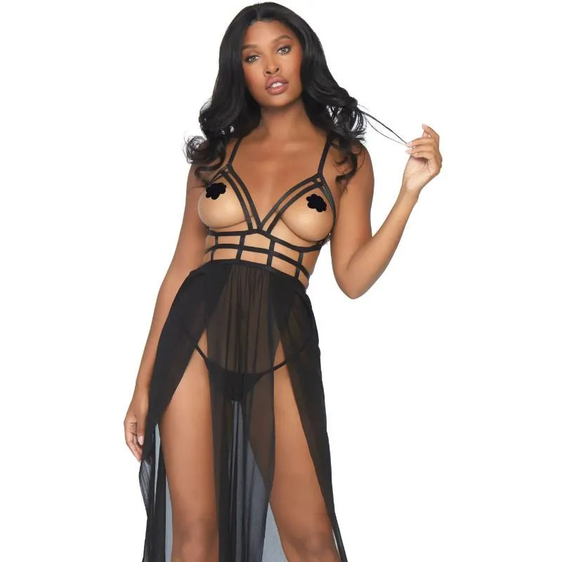 LEG AVENUE - ROBE MAXI CAGE ET STRING