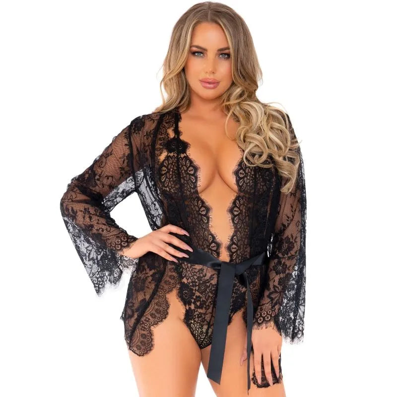 LEG AVENUE - ENSEMBLE TEDDY ET PEIGNOIR