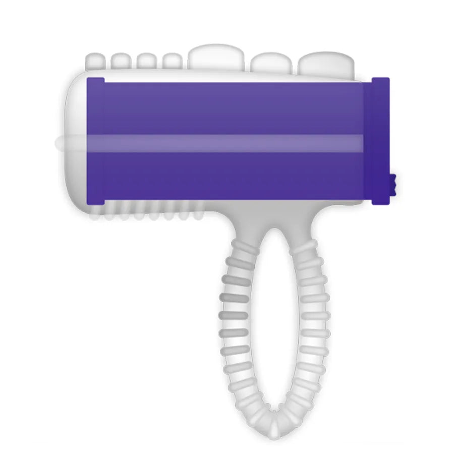 Vibromasseur anneau lilas flexible, moteur puissant, utilisable sur doigt ou langue, pile L754F incluse, facile d'utilisat...