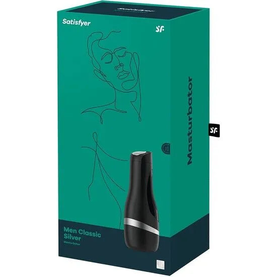 Satisfyer masturbateur homme classique argent simili cuir doux réaliste intime discrétion segurança quotidien détente lubrifiant film douche