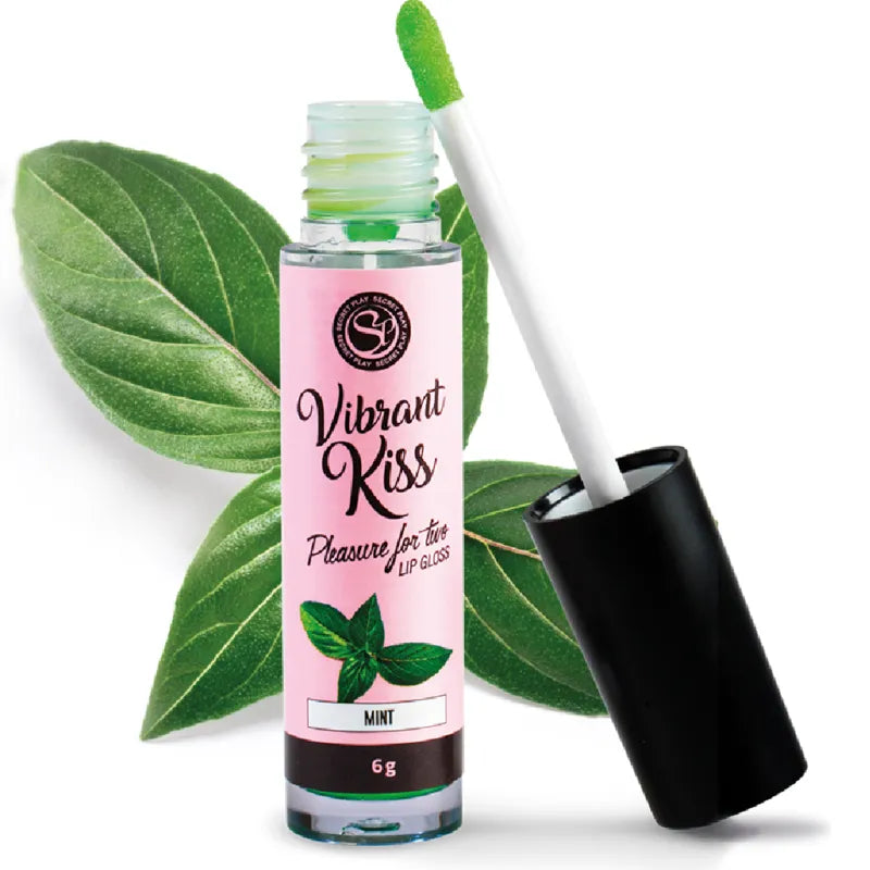 Secretplay Gloss à lèvres vibrante Menthe pour plaisir partagé usage quotidien et intime femmes couples aphrodisiaque discret