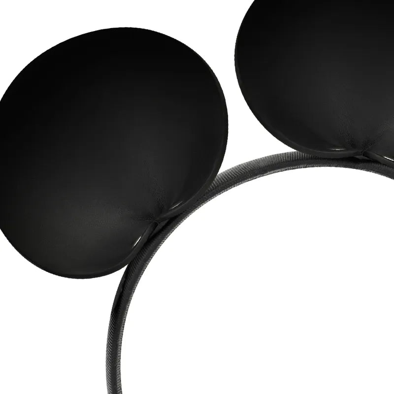 Serre-tête noir avec oreilles de souris en cuir végétalien, design élégant et original pour compléter votre lingerie.