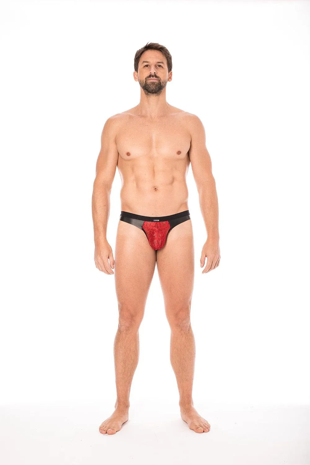 Jock Dentelle Rouge Florale Homme
