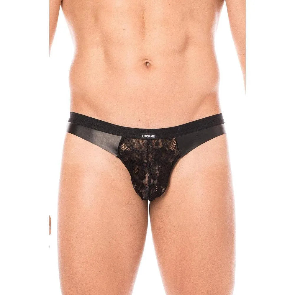 Jock En Dentelle Noire Florale Homme