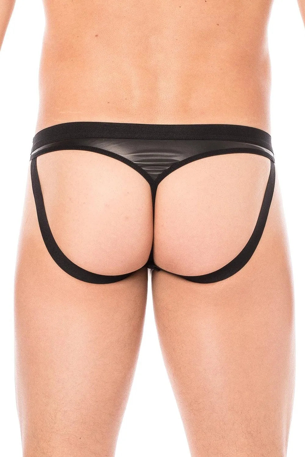 Jock Résille Rouge Simili Cuir Noir Sexy