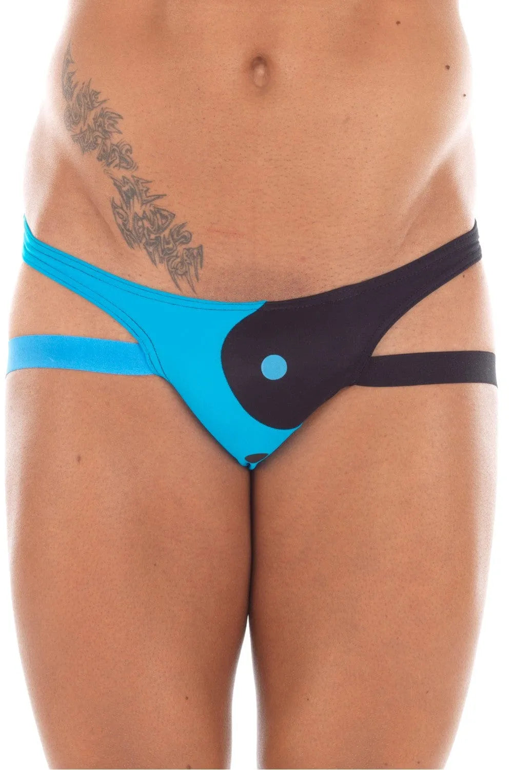 Jock Strap Bleu Noir Yin Yang Confortable