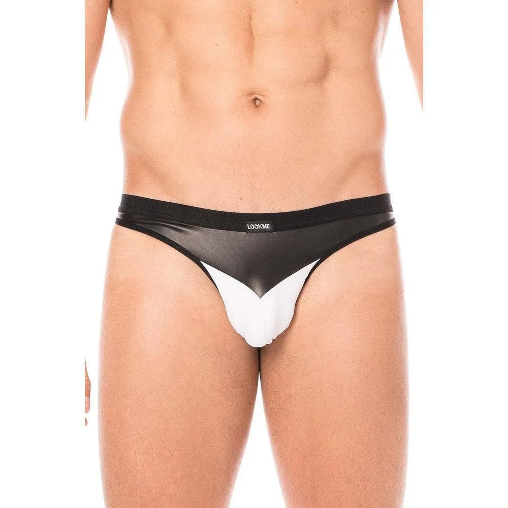 Jockstrap Blanc Confortable En Simili Cuir