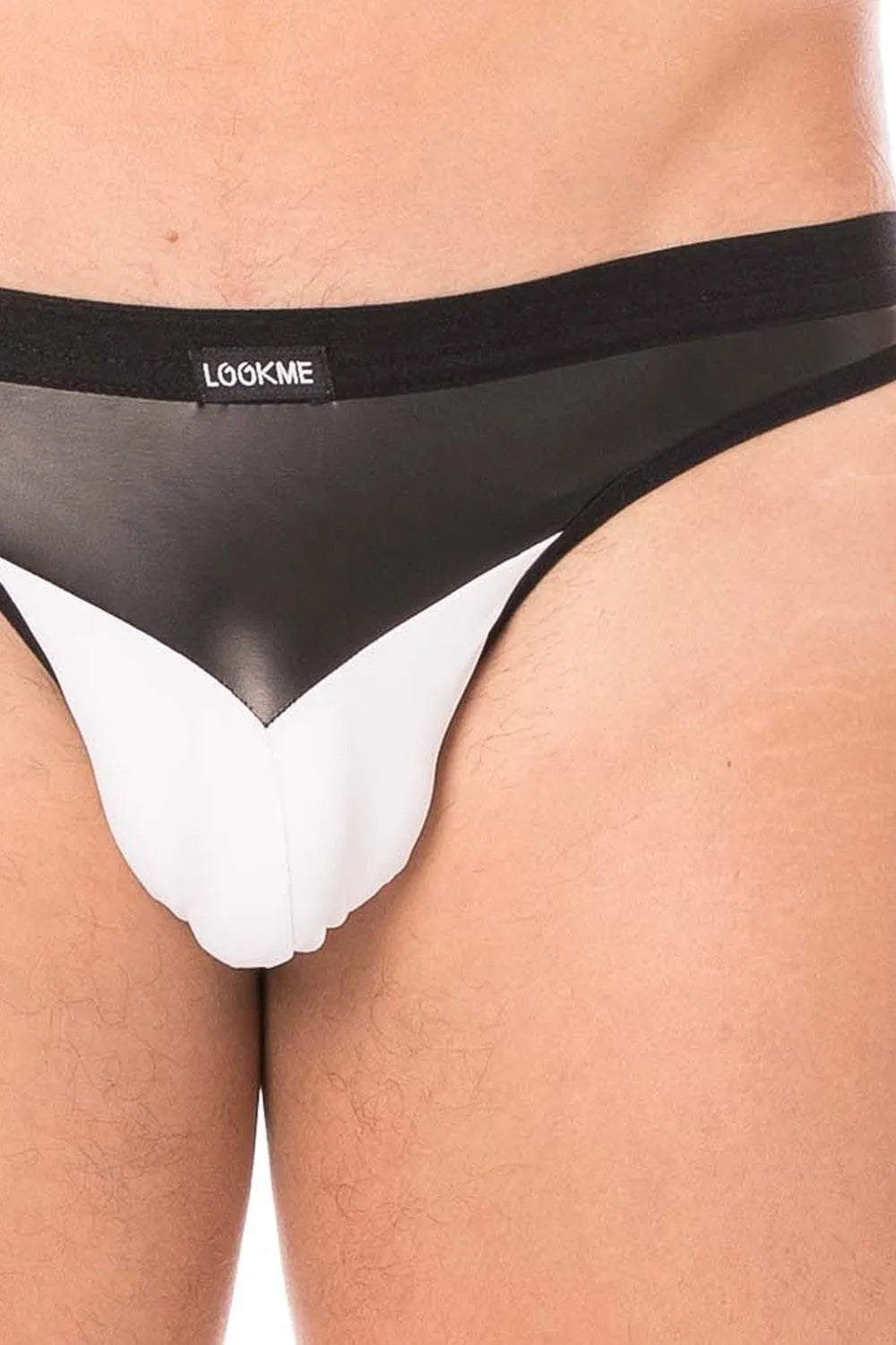 Jockstrap Blanc Confortable En Simili Cuir