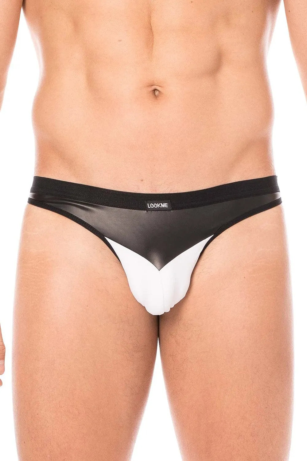 Jockstrap Blanc Confortable En Simili Cuir