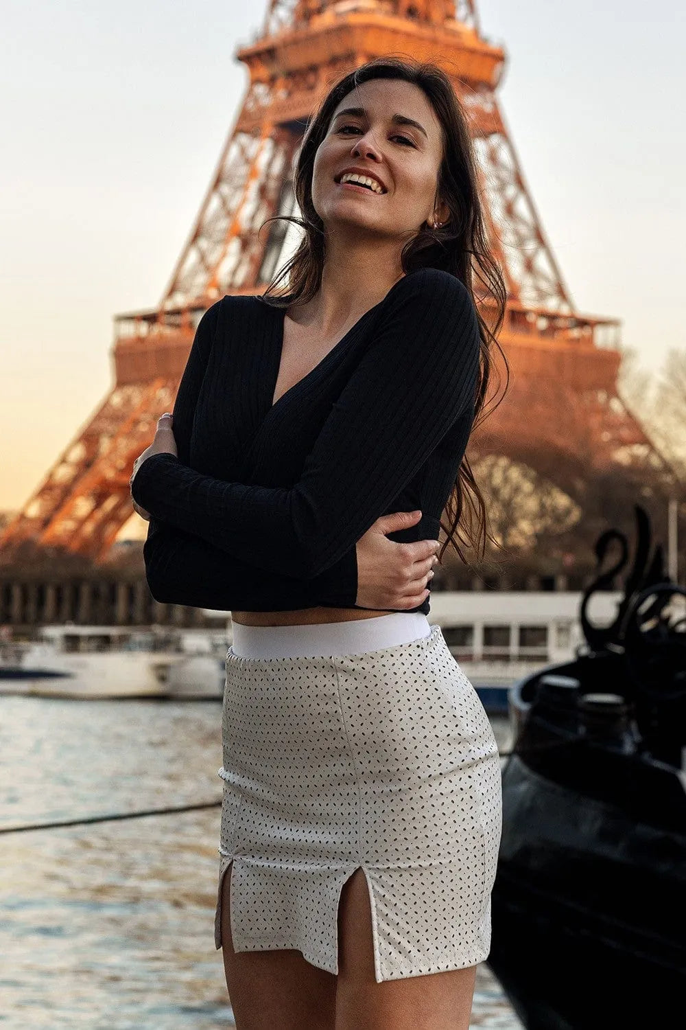 Jupe Courte Sexy Simili Cuir Blanche Be Lily