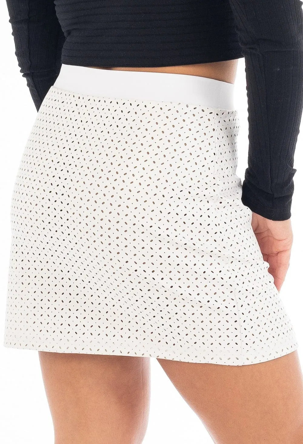 Jupe Courte Sexy Simili Cuir Blanche Be Lily