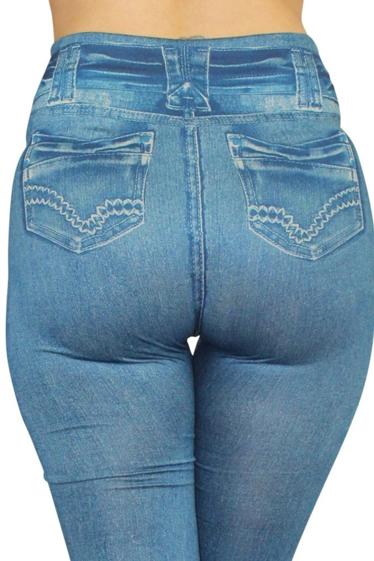 Legging Bleu Effet Jean Extensible Confortable