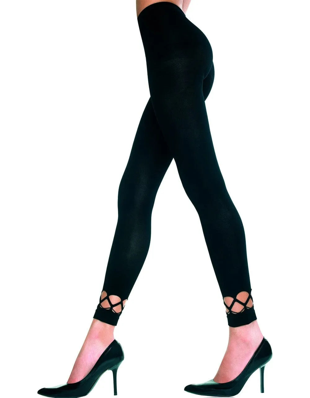 Legging Noir Moulant Ajouré Chevilles