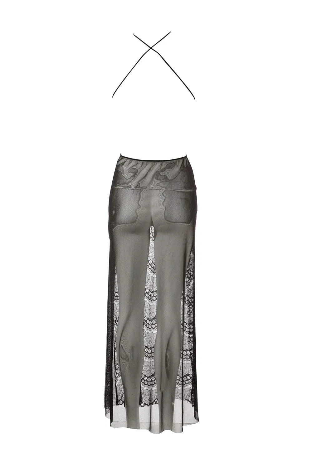 Longue Robe Dentelle Noire Dos Nu