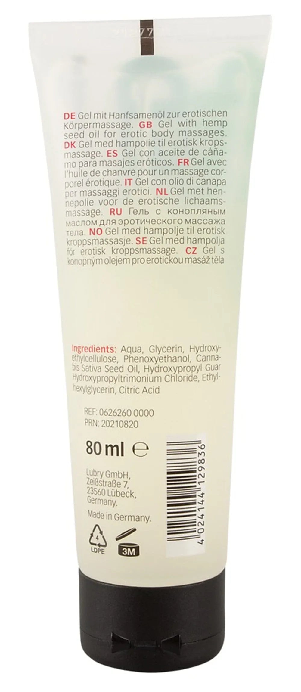 Lubrifiant Massage Relaxant Huile Chanvre Végétalien