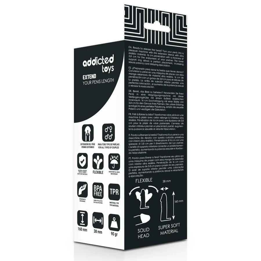 Manchon Pénien Réaliste Extensible Ajustable