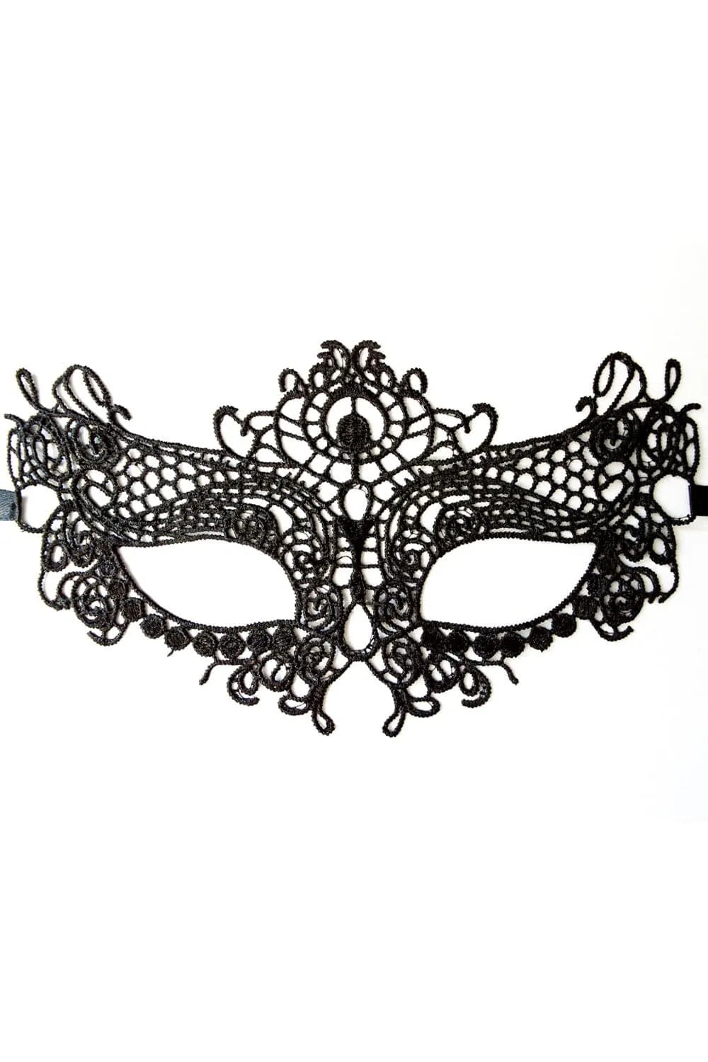 Masque Loup Broderie Noir Satin Déguisement