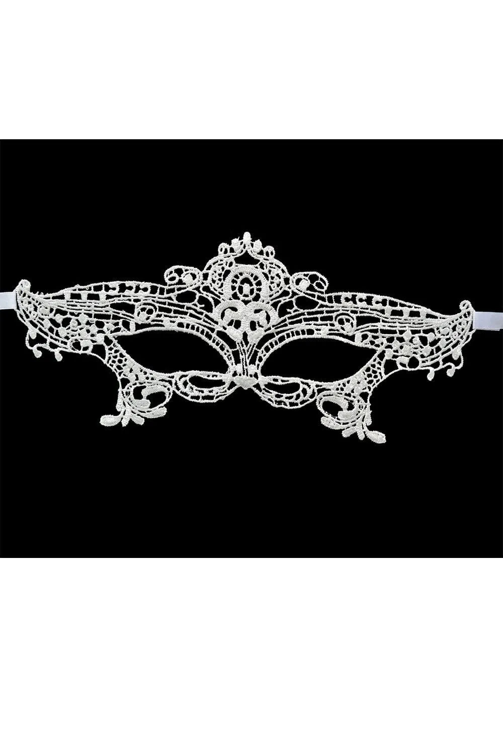 Masque Loup Dentelle Blanche Sexy Satin