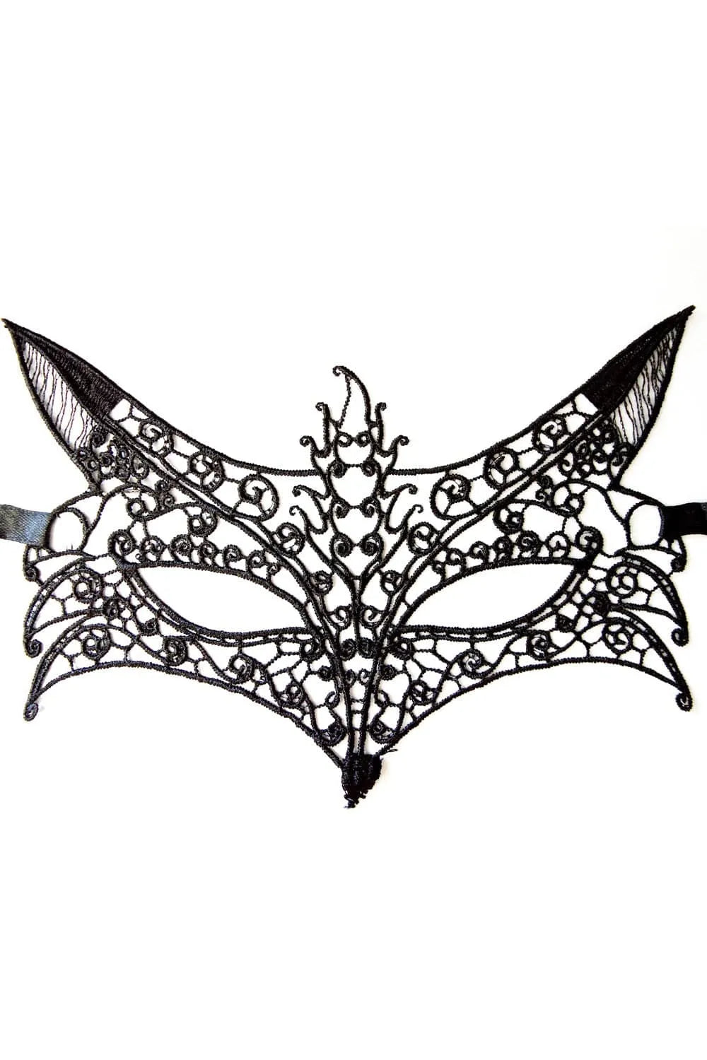 Masque Loup Noir Brodé En Dentelle Pour Soirée
