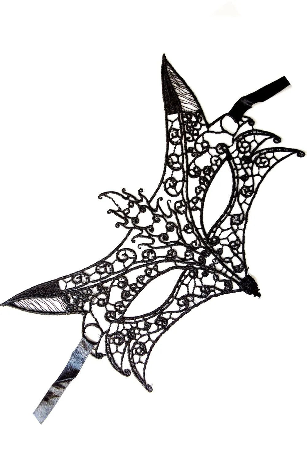 Masque Loup Noir Brodé En Dentelle Pour Soirée