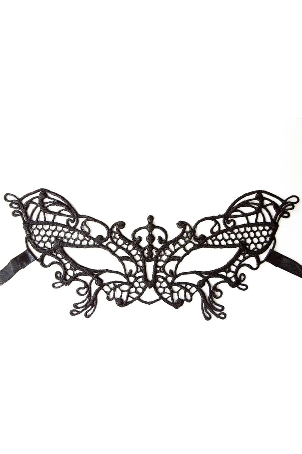 Masque Loup Noir Broderie Satinée