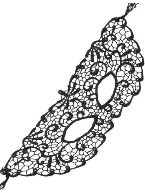Masque Loup Noir Broderie Satinée Déguisement