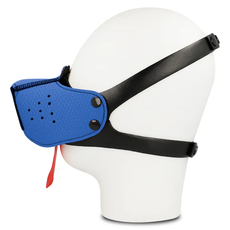 Masque Muselière Fétichiste Bleu Ajustable