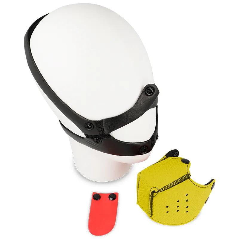 Masque Muselière Fétichiste Jaune Réglable