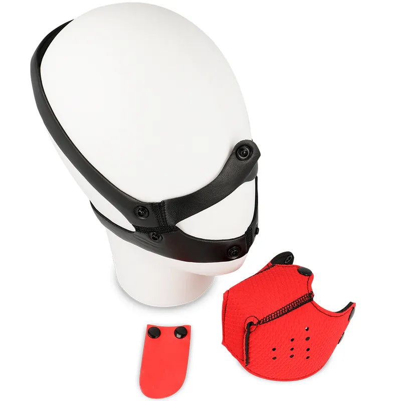 Masque Muselière Rouge Fétichiste Réglable