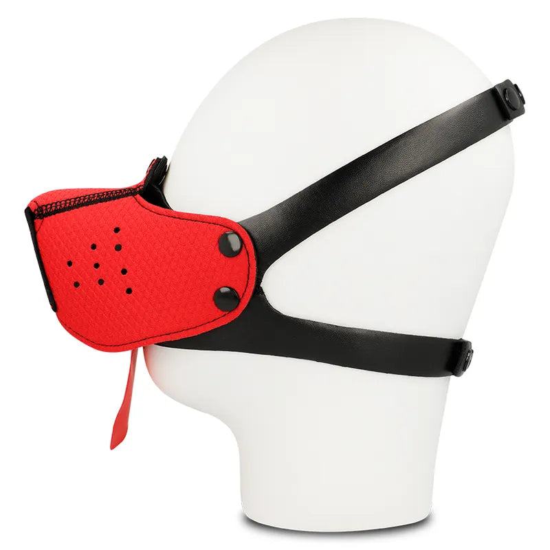 Masque Muselière Rouge Fétichiste Réglable