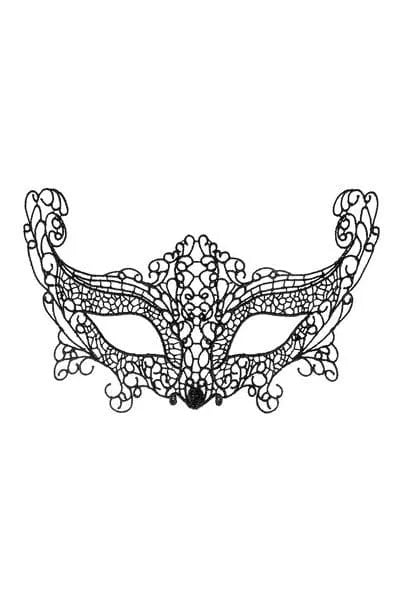 Masque Noir En Broderie Souple Pour Soirée