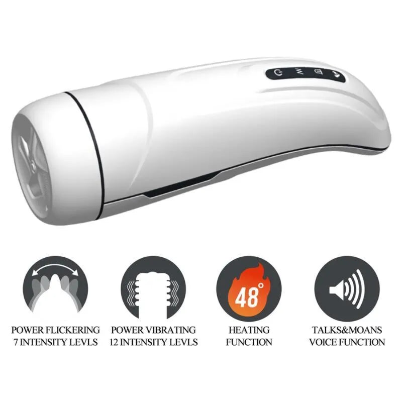 Masturbateur Vibrant Chauffant Avec Fonction Léchage