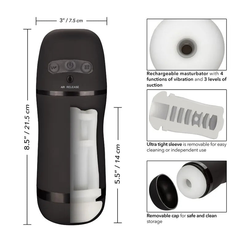 Masturbateur Vibrant Rechargeable Avec Aspiration Puissante