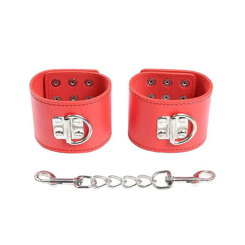 Menottes Ajustables Rouges En Pvc Pour Fétichisme