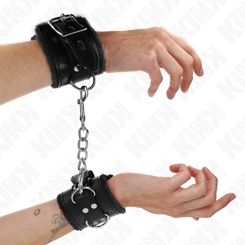Menottes Bdsm Confortables En Cuir Végan