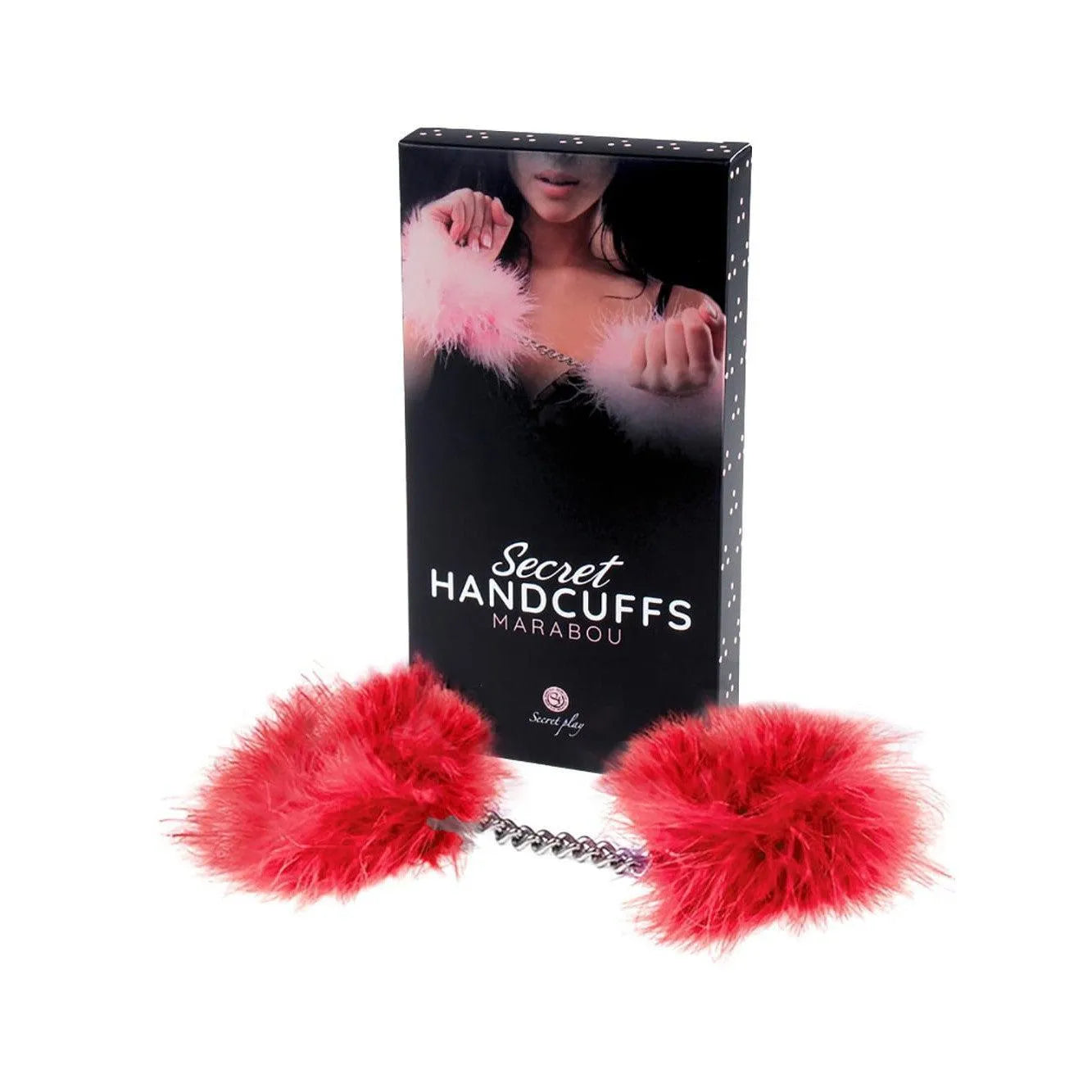 Menottes Marabou Rouges Avec Plumes Douces