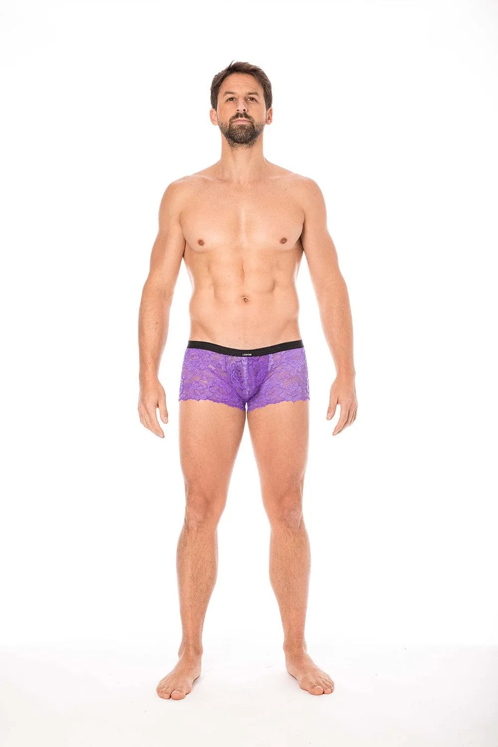 Mini Pant Dentelle Florale Violet Homme