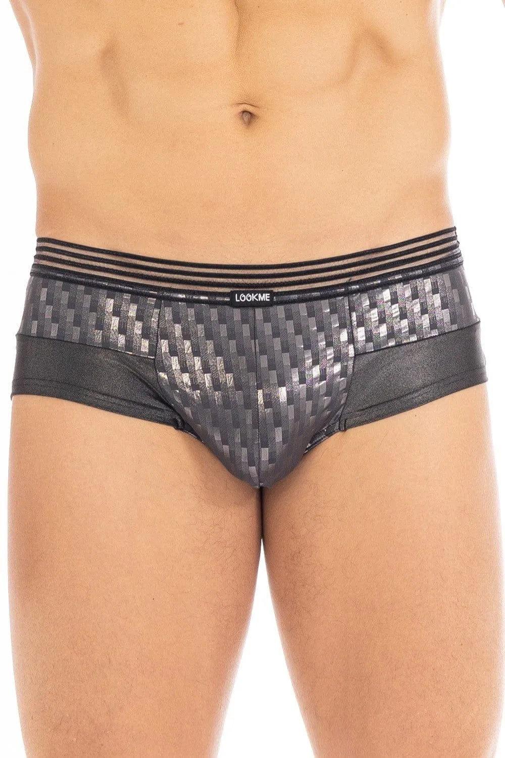 Mini Pant Sexy Noir Et Argenté Pour Homme