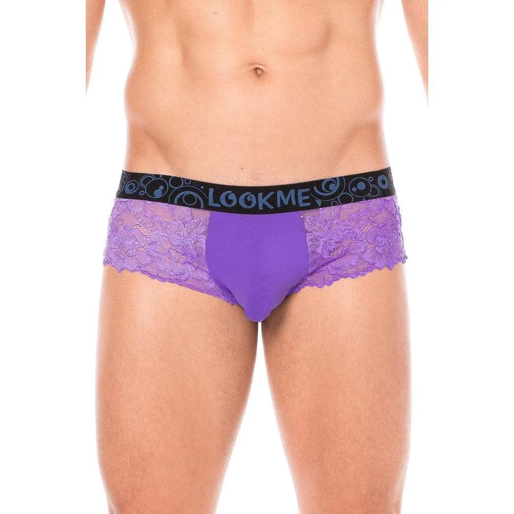 Mini Pant Violet Dentelle Florale Confortable