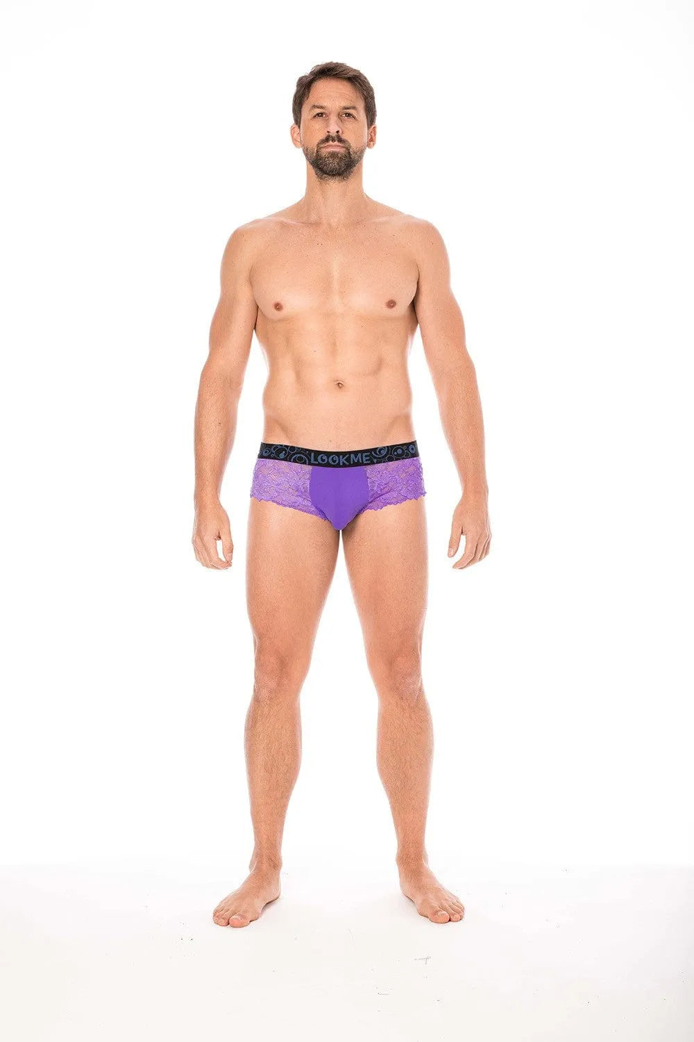 Mini Pant Violet Dentelle Florale Confortable