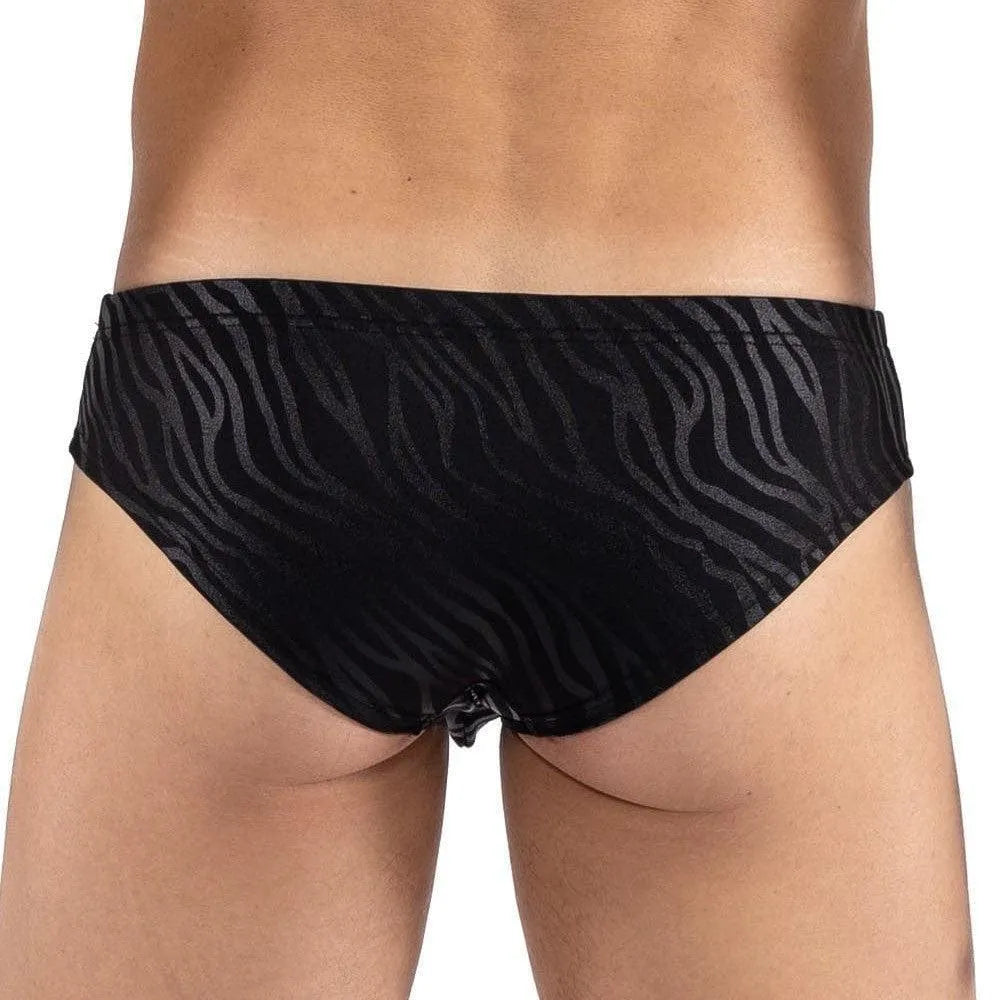 Mini Pants Zébré Noir Pour Hommes Audacieux