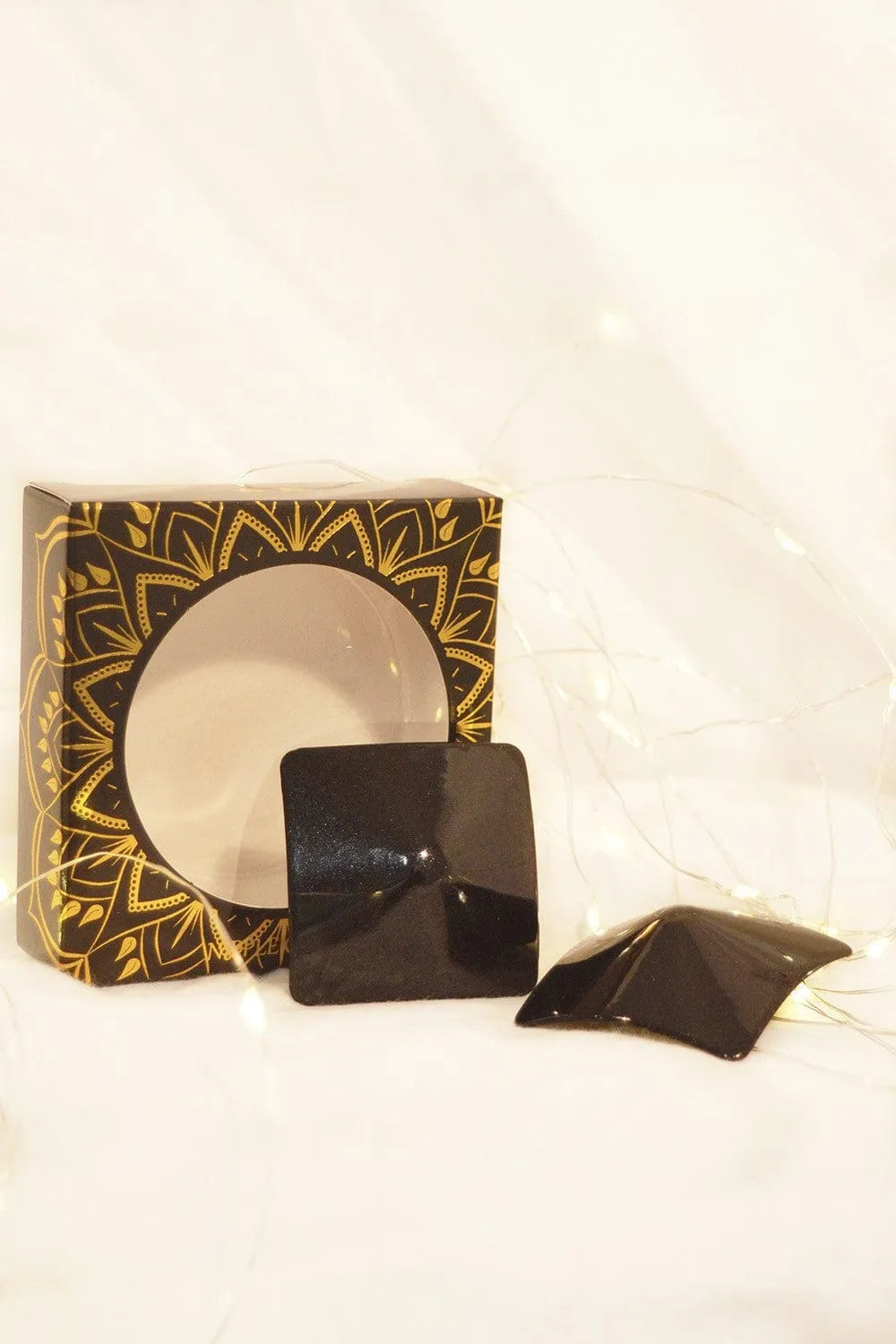 Nipple Carré Réutilisable Métal Noir 6 Cm